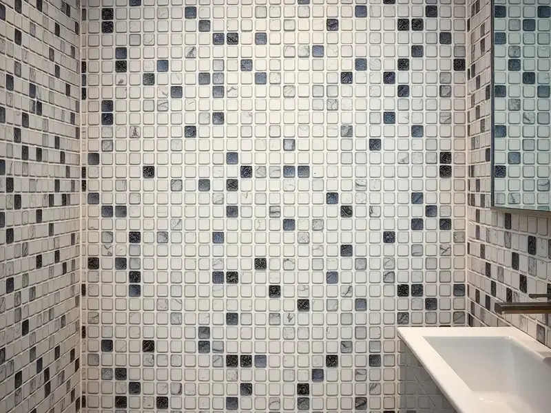 Modern tile installation in bathroom